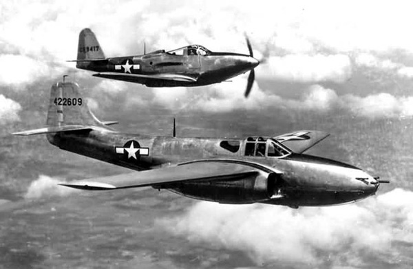 P-63 and P-59 in the air